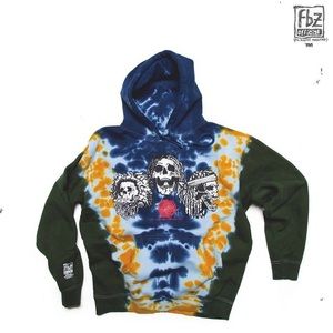FBZ, THE GLORIOUS DEAD: “Dead Xerox Pullover Hood” Large, NWT